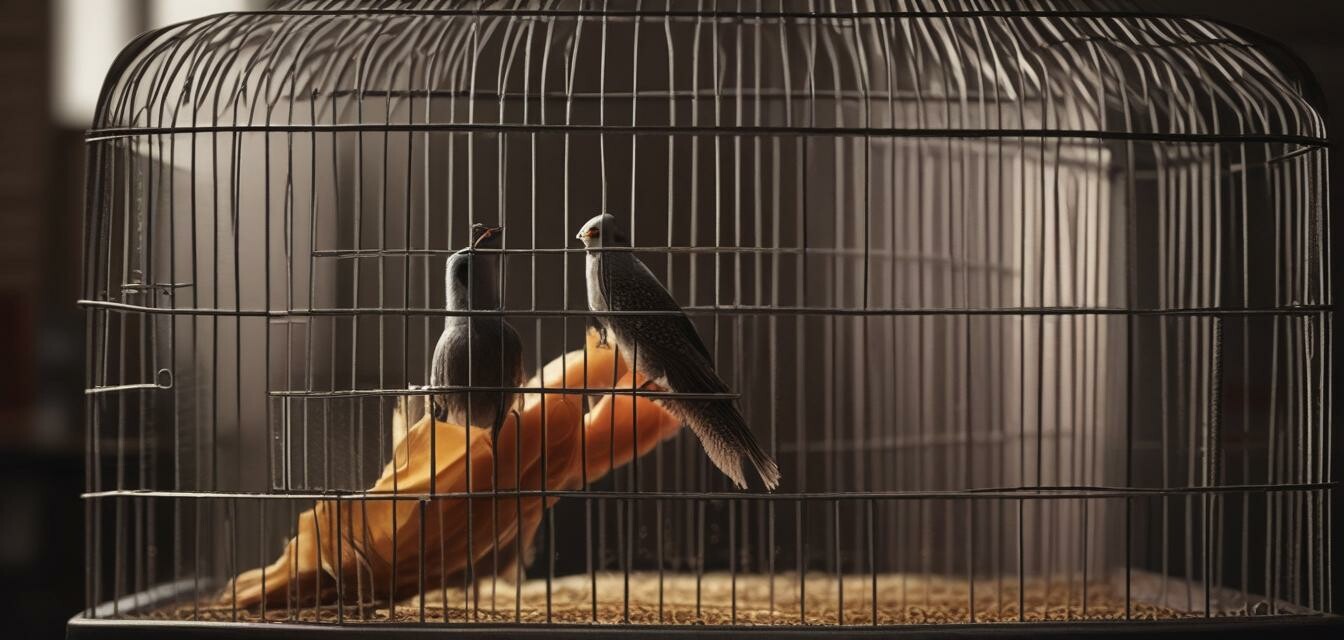 Cleaning a bird cage