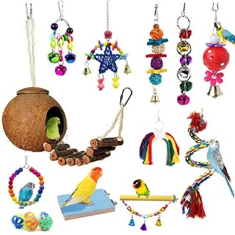 BIPY 16 PCS Bird Parrot Toys