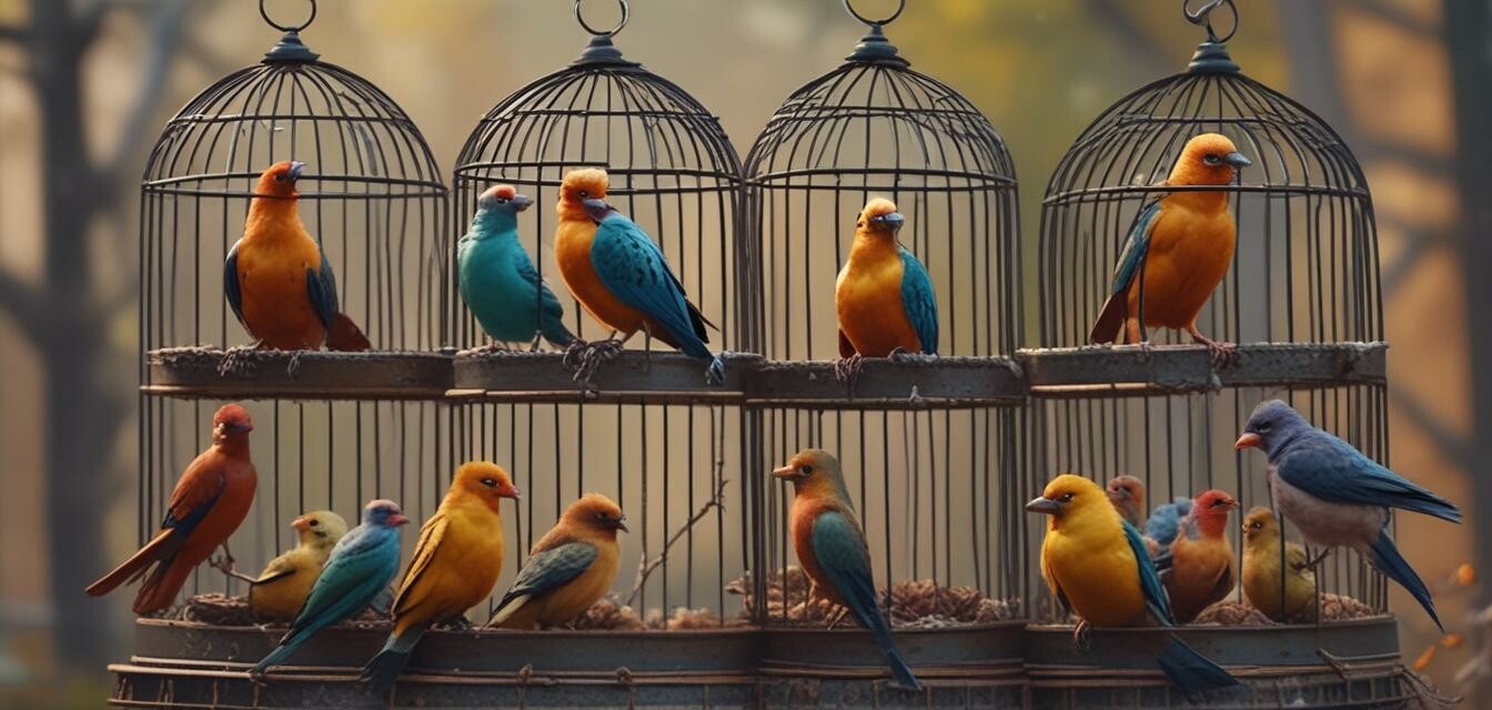 Cage birds in nature